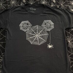 Disney Black Tee with White Web Design
